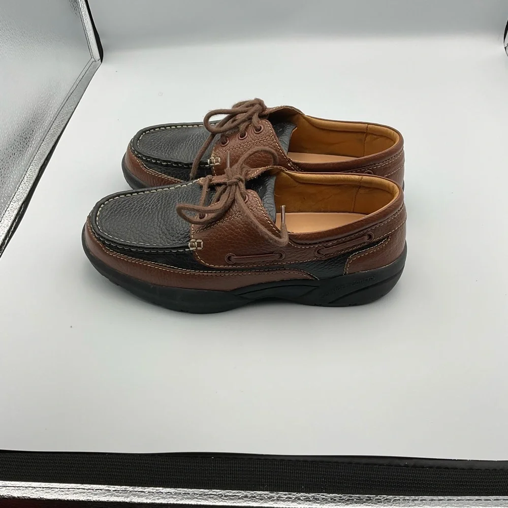 Dr. Comfort Patrick Men's 8.5M Brown Black Leather Therapeutic‎ Boat Shoes